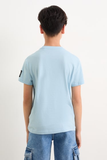 Niños - Minecraft - camiseta de manga corta - azul claro
