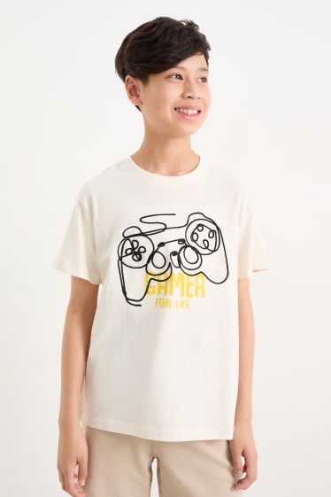 Niños - Pack de 2 - videojuegos - camisetas de manga corta - marrón
