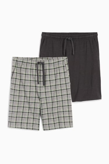 Herren - Multipack 2er - Pyjama-Shorts - dunkelgrau