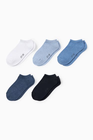 Niños - Pack de 5 - calcetines tobilleros - azul