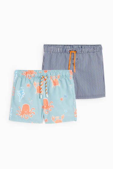 Babies - Multipack of 2 - sea creatures - baby swim shorts - blue