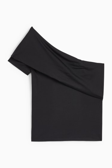 Damen - One-Shoulder-Top - schwarz