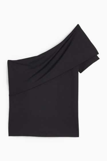 Women - One-shoulder top - black