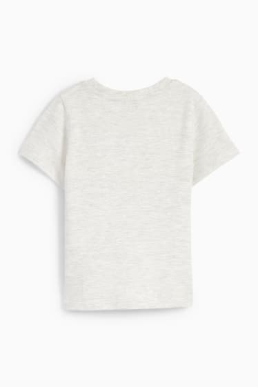 Dětské - Zvířata ze ZOO - tričko s krátkým rukávem - světle šedá-žíhaná