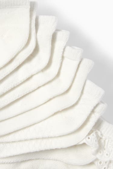 Neonati - Confezione da 5 - calzini corti neonati - bianco crema