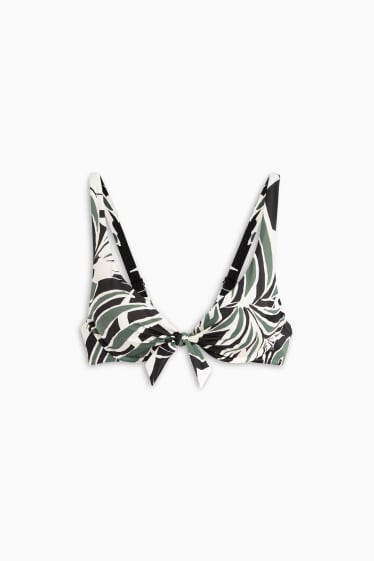 Mujer - Top de bikini con aros - LYCRA® XTRA LIFE™ - estampado - negro