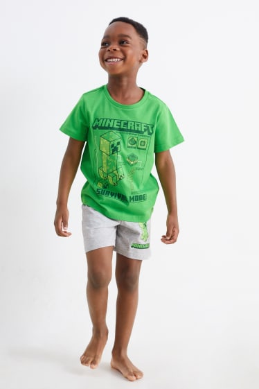 Bambini - Minecraft - pigiama corto - 2 pezzi - verde