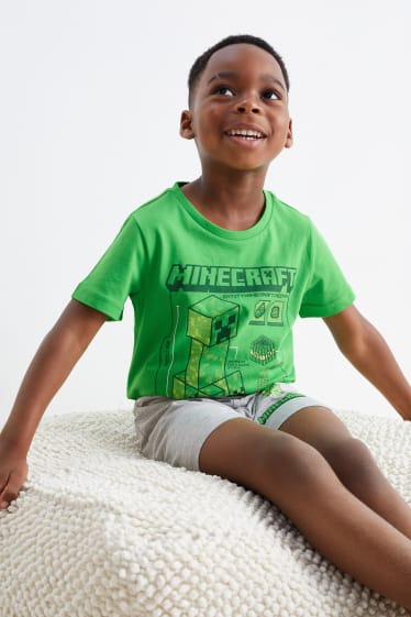 Kinder - Minecraft - Shorty-Pyjama - 2 teilig - grün