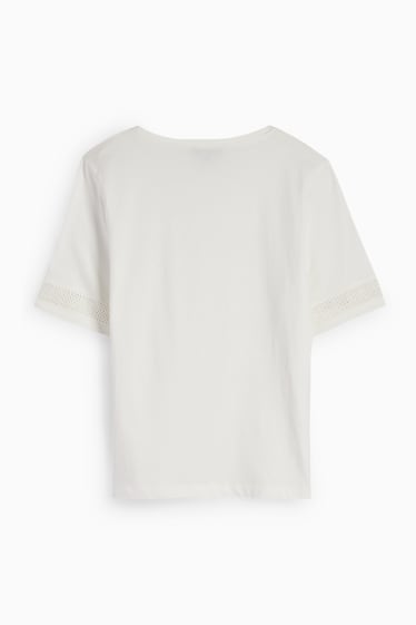 Kobiety - T-shirt - kremowobiały