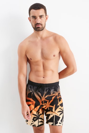 Hommes - Short de bain - orange / noir