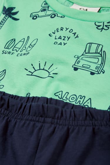 Dzieci - Wakacje - letnia piżama - 2-części - zielony
