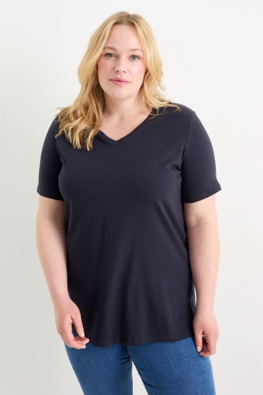 Donna - Confezione da 2 - t-shirt - a LYCRA® - blu scuro