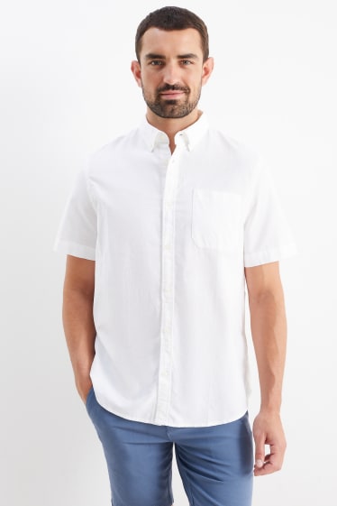 Uomo - Camicia Oxford - regular fit - button down - bianco