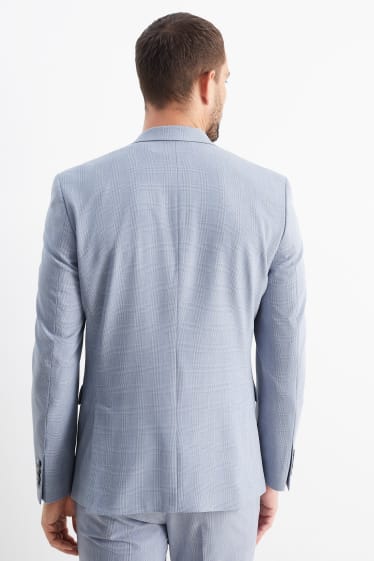 Hommes - Veste de costume - slim fit - Flex - 4 Way Stretch - à carreaux - bleu clair
