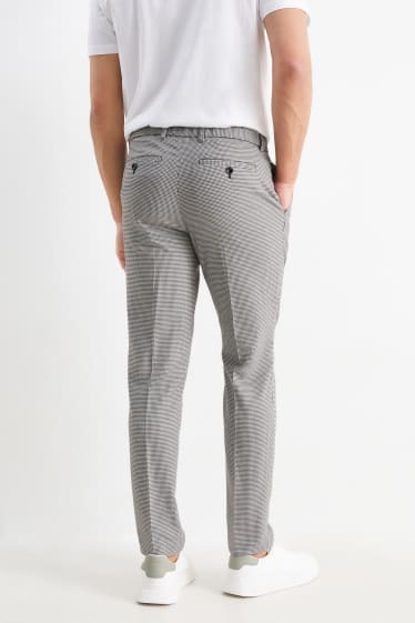 Hombre - Pantalón de vestir - colección modular - regular fit - Flex - de cuadros - blanco / negro