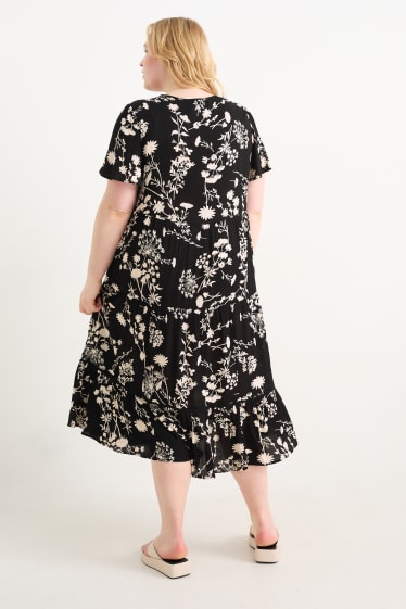 Women - Viscose dress - floral - black