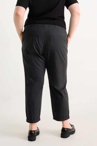 Donna - Pantaloni - vita media - tapered fit - nero