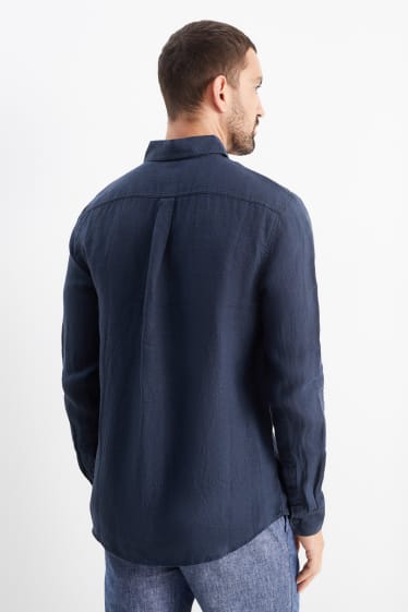 Herren - Leinenhemd - Regular Fit - Kent - dunkelblau