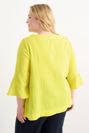 Mujer - Blusa de muselina - amarillo