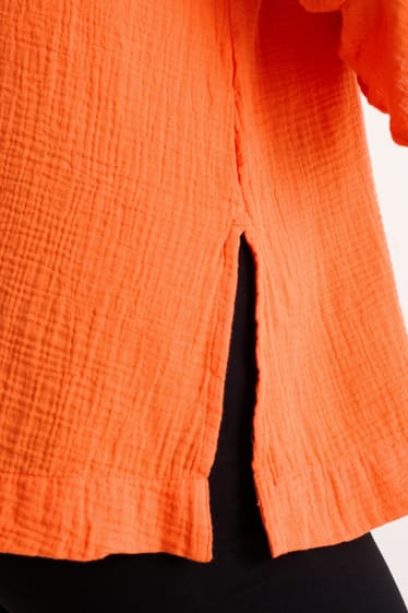 Mujer - Blusa de muselina - naranja