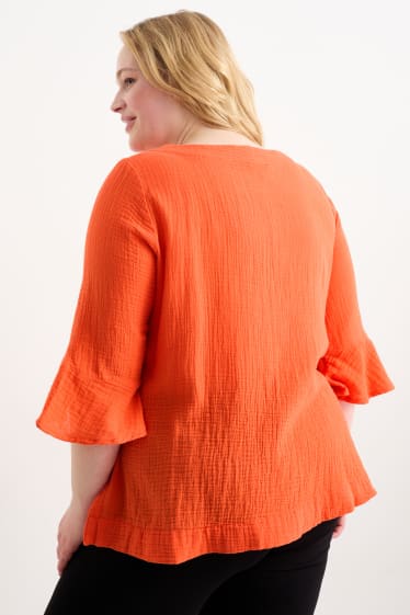 Femei - Bluză din muselină - portocaliu