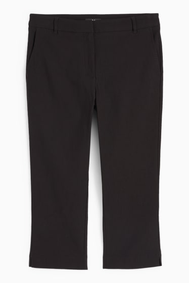 Women - Capri trousers - mid-rise waist - slim fit - black