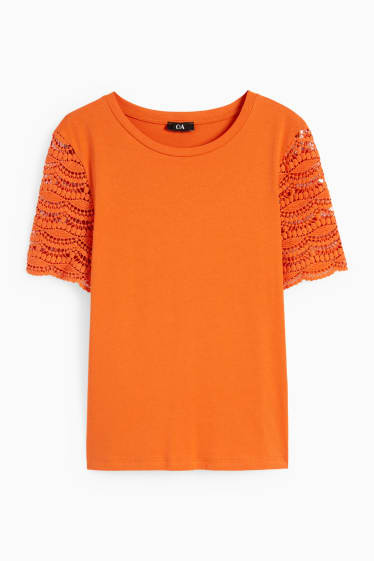 Dames - T-shirt - donker oranje