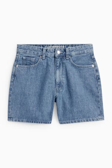 Dames - CLOCKHOUSE - korte spijkerbroek - mid waist - jeansblauw