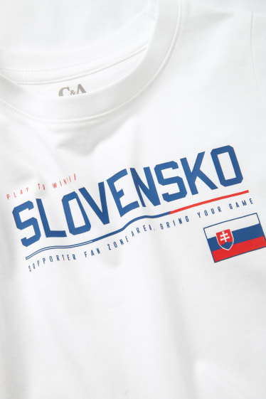 Niños - Eslovaquia - camiseta de manga corta - blanco