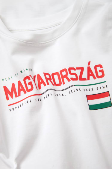 Kinder - Ungarn - Kurzarmshirt - weiß