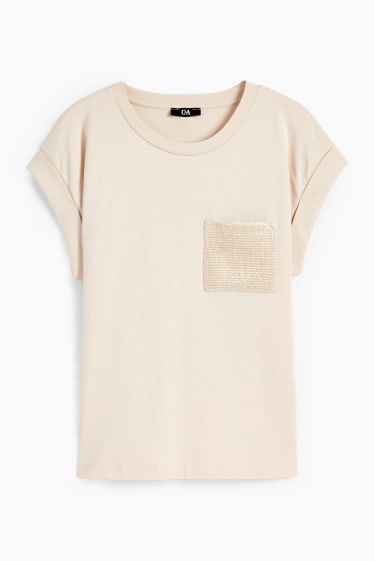 Femmes - T-shirt - beige clair