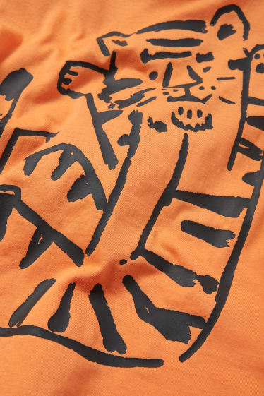 Kinder - Tiger - Shorty-Pyjama - 2 teilig - orange