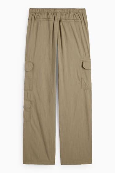 Donna - CLOCKHOUSE - pantaloni cargo - vita media - gamba ampia - verde