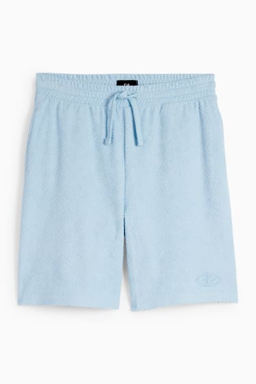 Hombre - Shorts deportivos de rizo - azul claro