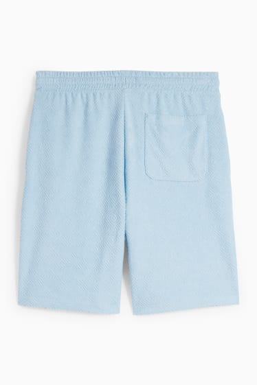 Men - Terry cloth sweat shorts - light blue