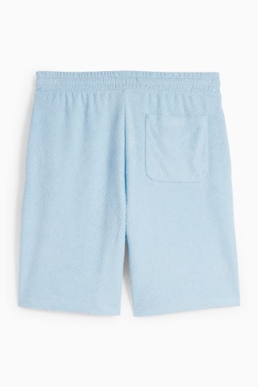 Hommes - Short en molleton éponge - bleu clair