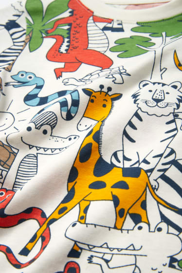 Kinderen - Jungledieren - T-shirt - crème wit