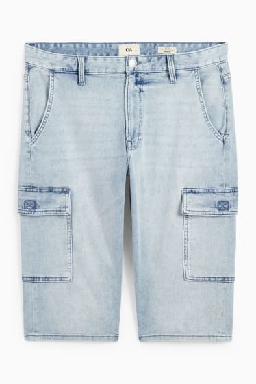 Herren - Cargo-Jeans-Bermudas - helljeansblau