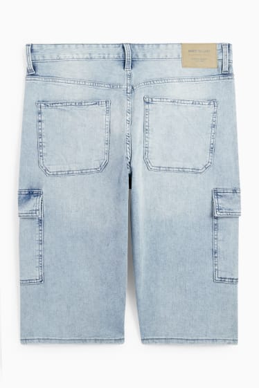 Hommes - Bermuda cargo en jean - jean bleu clair