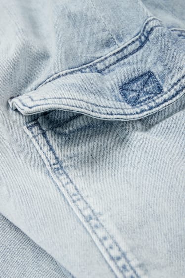 Hommes - Bermuda cargo en jean - jean bleu clair