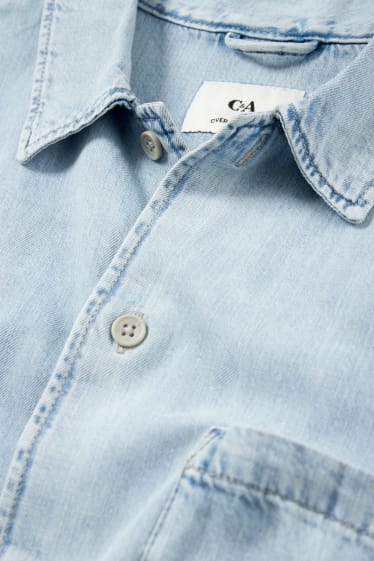 Hommes - Chemise en jean - oversized fit - col kent - jean bleu clair