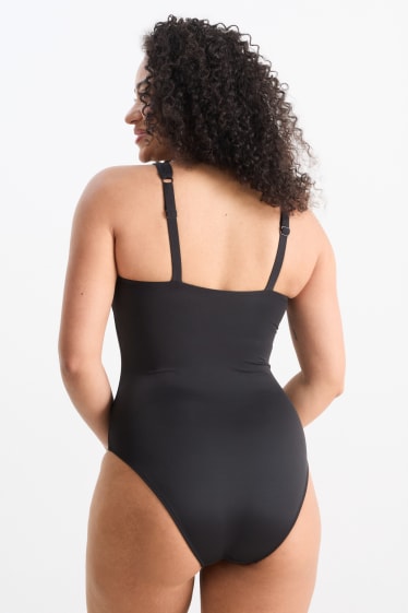 Damen - Badeanzug mit Raffungen - wattiert - LYCRA® XTRA LIFE™ - schwarz