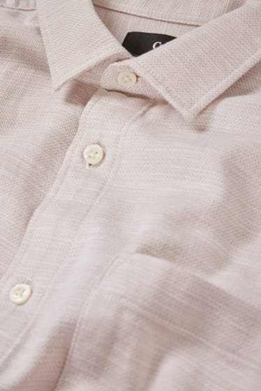 Men - Shirt - regular fit - Kent collar - light beige