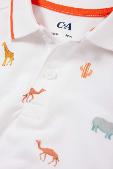 Children - Zoo animals - polo shirt - white