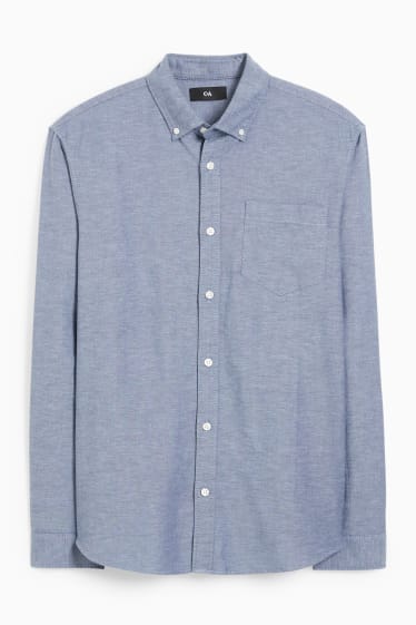 Heren - Overhemd Oxford - regular fit - button down - blauw