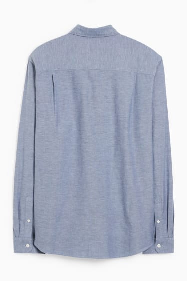 Uomo - Camicia Oxford - regular fit - button down - blu