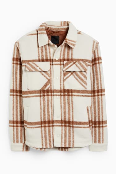 Hommes - Veste-chemise - à carreaux - beige clair