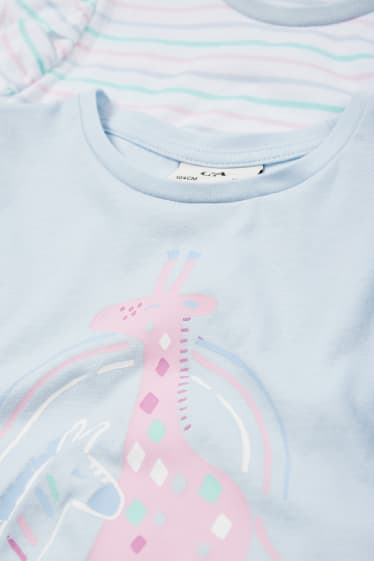 Bambini - Confezione da 2 - pigiama corto - 4 pezzi - bianco / blu