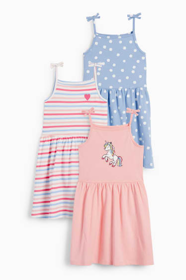 Copii - Fete - Multipack 3 buc. - unicorn - rochie - roz / albastru