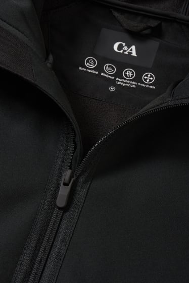 Bărbați - Geacă softshell cu glugă - rezistentă la apă - 4 Way Stretch - negru